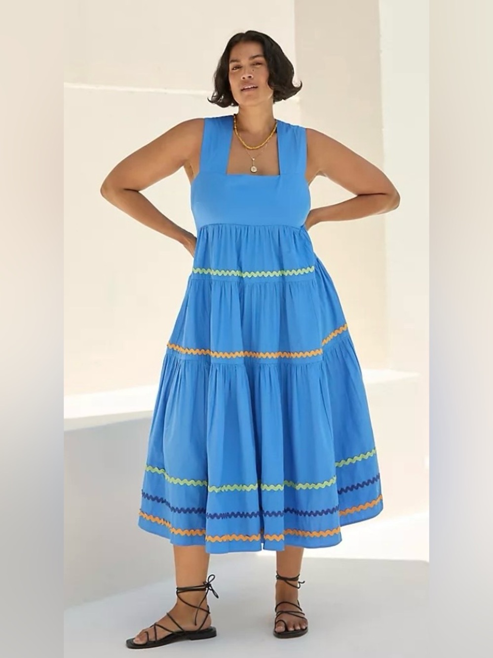 Anthropologie Helena square neck dress ladies size medium
